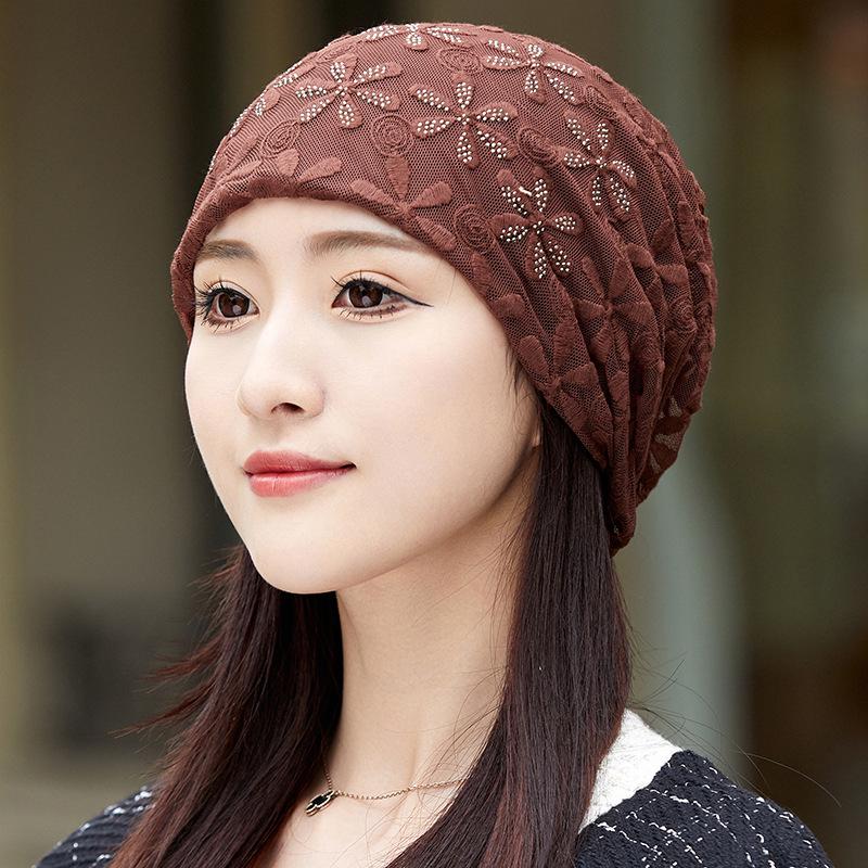 Women's Summer Lace Slouchy Hat - Breathable, Stylish, Thin White Hair Cover