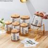 Bamboo Lid Storage Jar Ceramic Airtight Jar Kitchen Supplies Storage Tank Organizer Food Storage Containers Spice Jars Tea Caddy