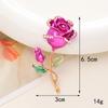 New 3D Rose Flower Alloy Phone Case Charm with Rhinestone Droplet.