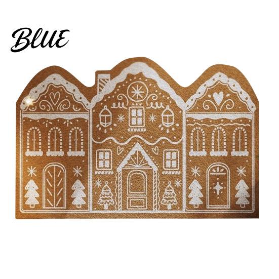 Festive Floor Mat Vintage Living House Dirt Rug Gingerbread Christmas Entrance Scrubber Washable Space Holiday