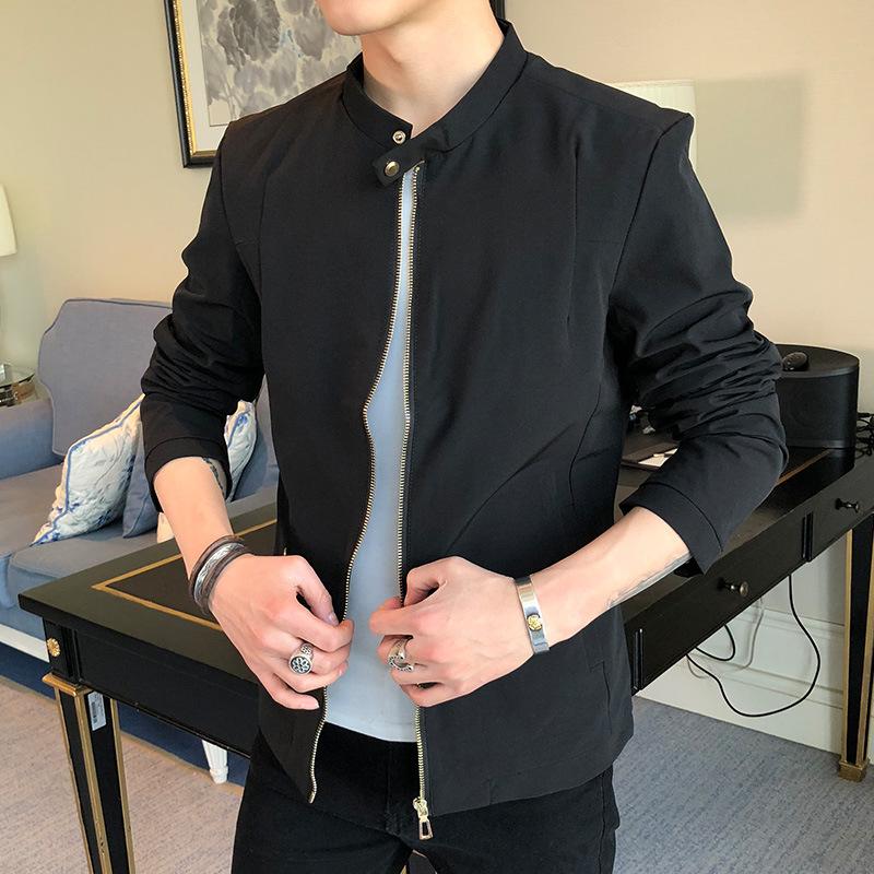 Men's New Jackets, Men's Korean Style Trendy Spring and Autumn Fashionable Handsome Tops, Versatile Solid Color Men's Jackets, Men's