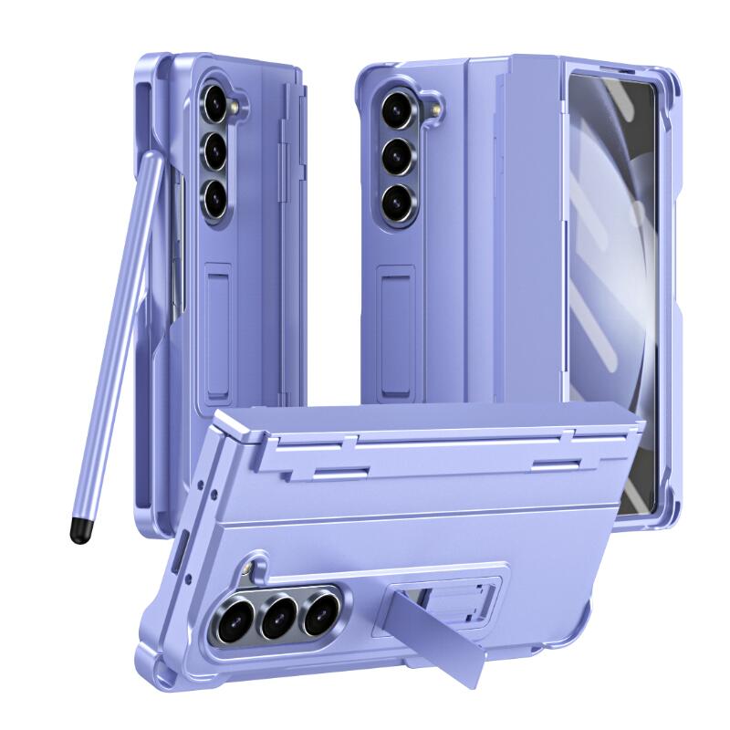 Invisible Stand for Samsung Galaxy Z Fold 6 5 4 3 Case Pen Slot Stylus Glass Film Screen Hinge Protection Cover Stand Holder