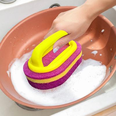 Spazzola Pulizia Spugna Plastica Design Fatto a Mano Scrubber Pulizia Cucina Facile da Usare Strumento Pulizia Casa