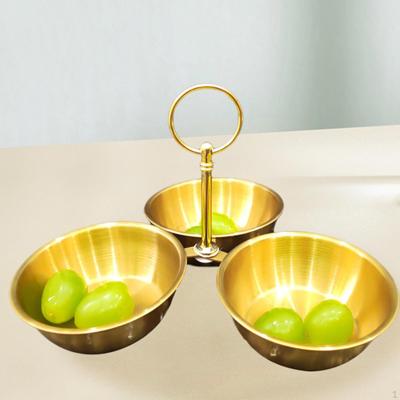 Condiment Serving Bowl Snack Stand with Bowls 3 Section Divided Tray for Snacks