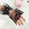 1 Pair Women Lace Gloves Elegant Halloween Gothic Lolita Tulle Mesh Sleeves for Parties Festive Decoration