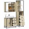 VidaXL 3-piece Bathroom Furniture Set Sonoma Oak, Storage Cabinet, Bathroom Cabinet, Vanity Unit 3301136