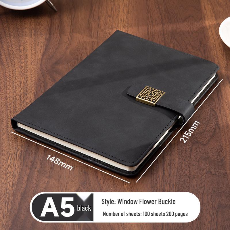 A5 Sheepskin Soft Leather Notebook – Customizable, Logo Printable, Thick Business Office Design
