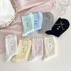 Lady Spring and Autumn Love Embroidered Bow Colored Tube Socks