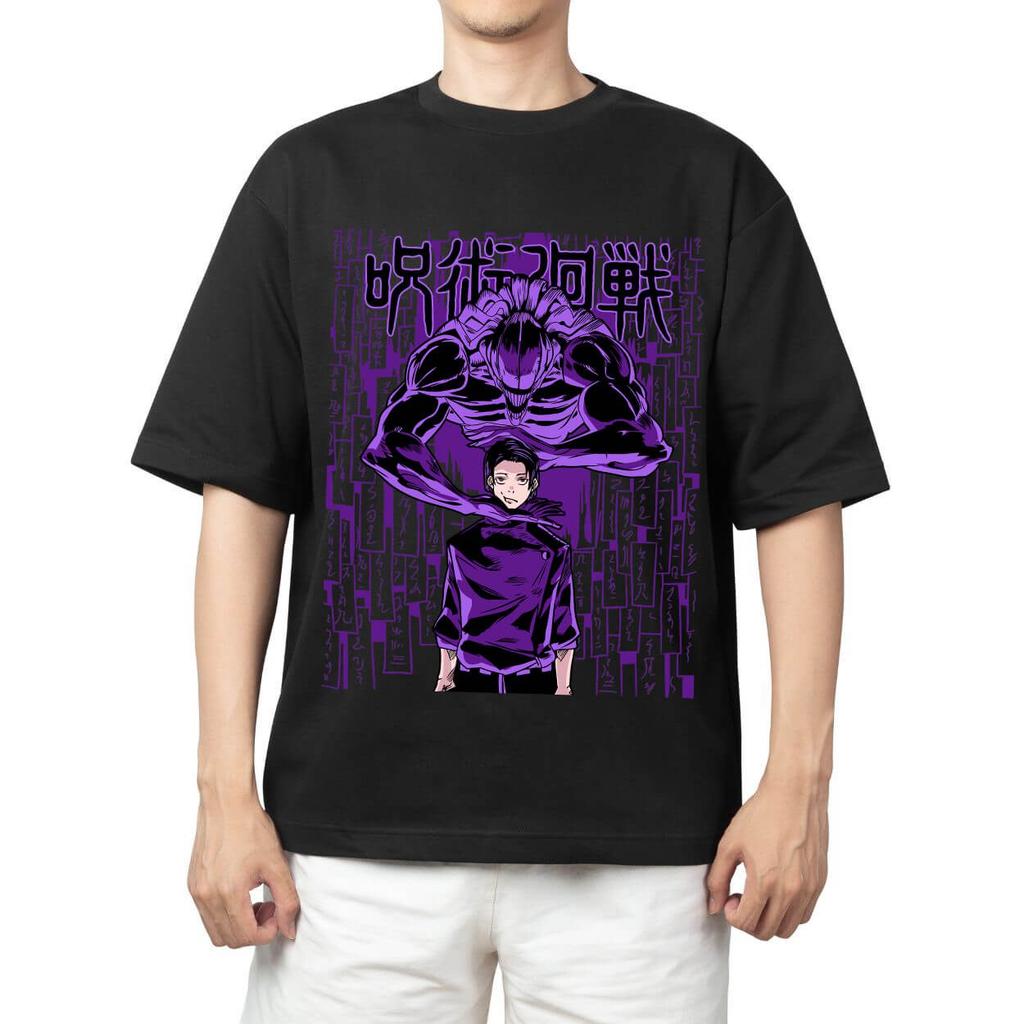 Jujutsu Kaisen Megumi Fushiguro Divine Dog Anime Print T Shirt Men 2026 Summer Casual Streetwear Oversized Cotton Tees Japanese
