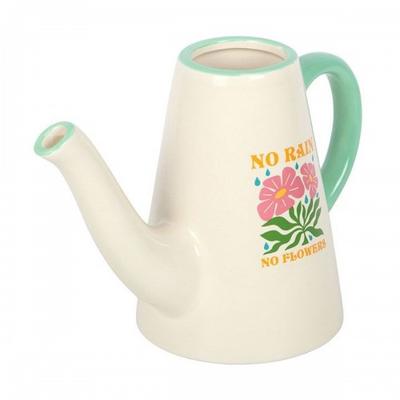 No Rain, No Flowers Ceramic 600ml Watering Can
