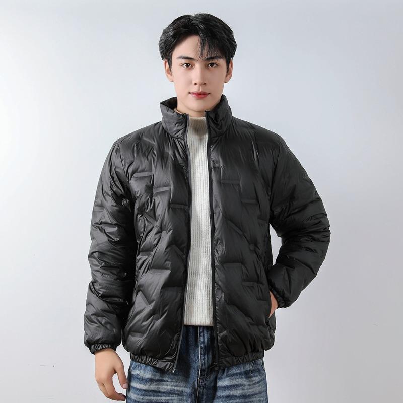 Men's 90-down white duck down jacket pressed glue men's stand-up collar winter jacket plus size