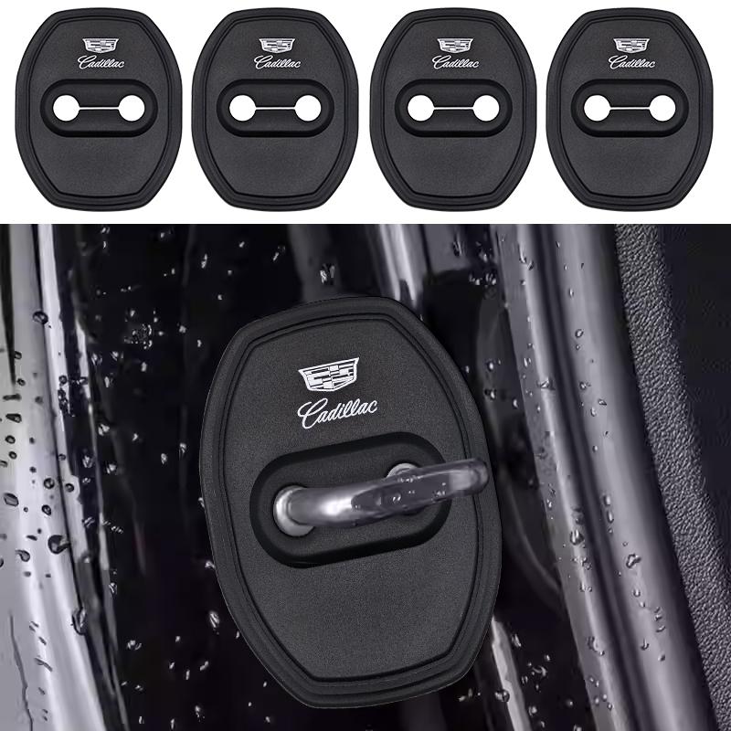 cvrjzn1 4pcs Car Door Lock Protective Silione Cover Accessories For Cadillac ATS BLS CTS EXT SLR SRX STS XT4 XTS XT6 Escalade Deville CT