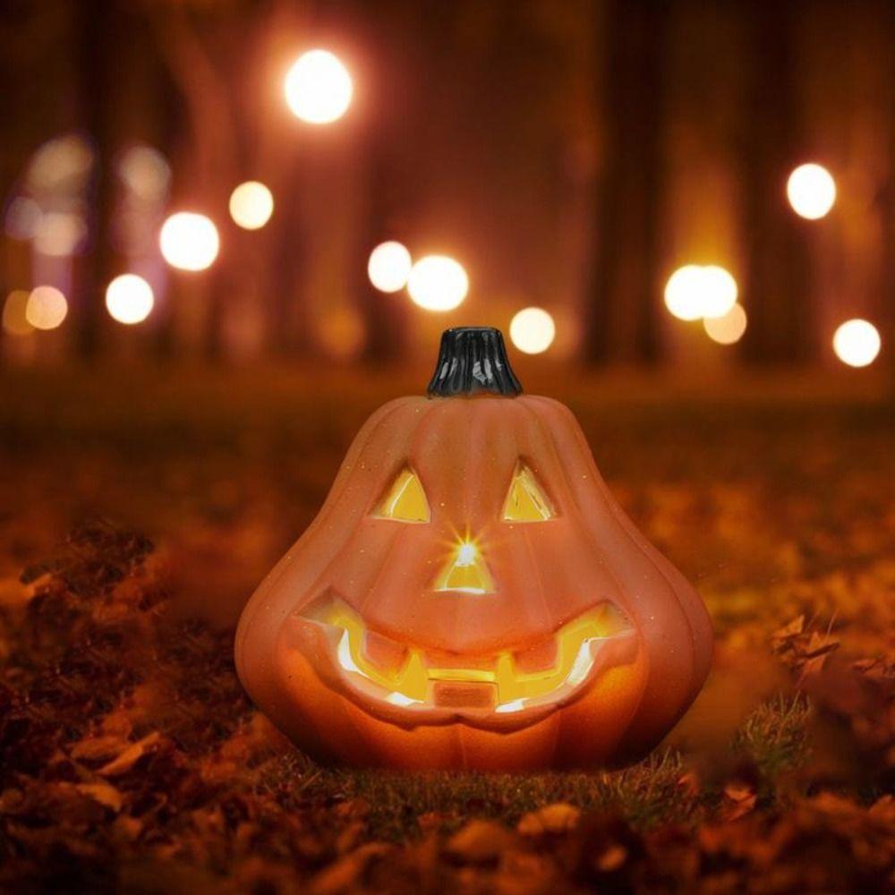 Plastic Pumpkin Led Lamp Reusable Pumpkin Floor Lamp Interesting Halloween Pumpkin Lantern  Party