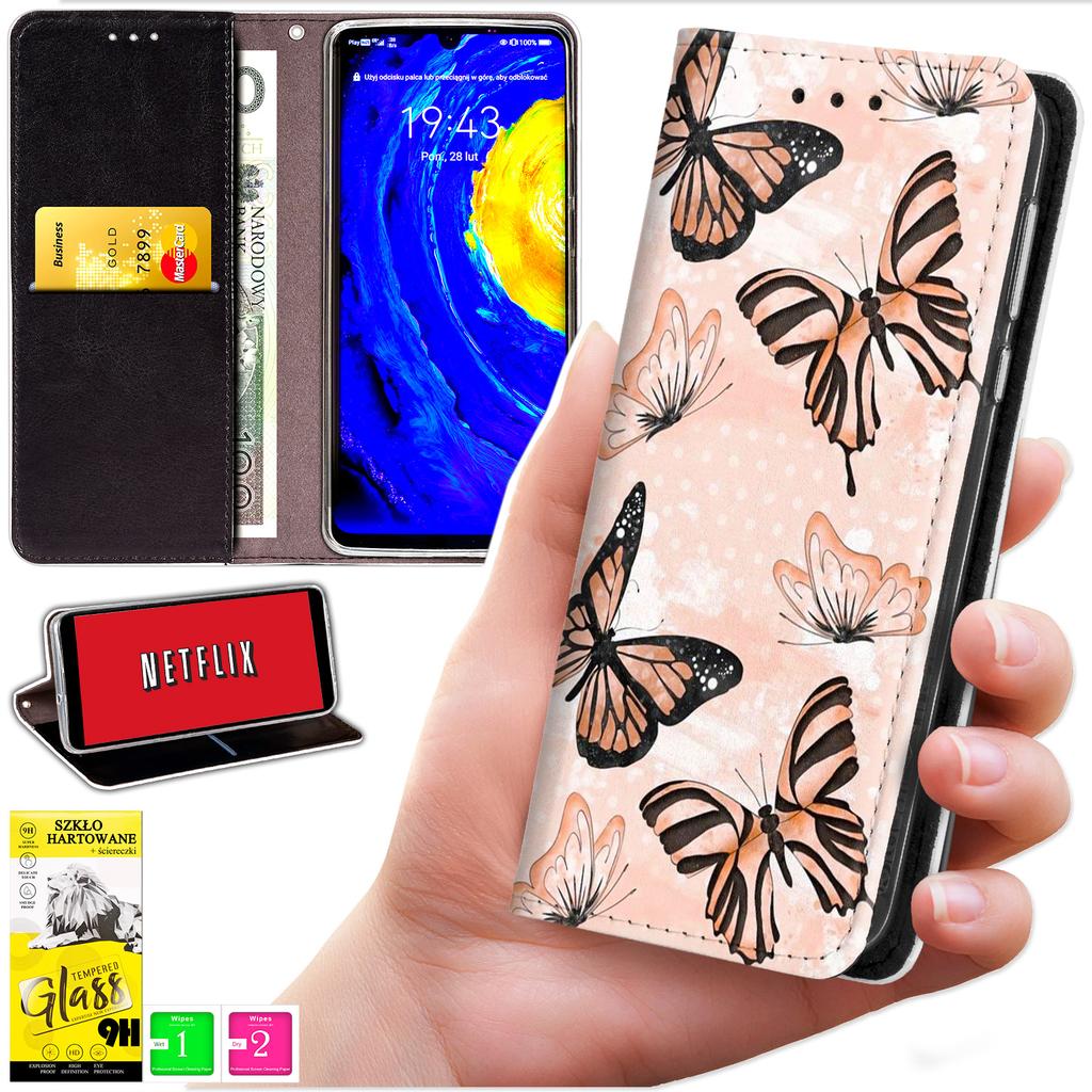 Etui Typu Portfel Do Honor Magic7 Lite - Pokrowiec Bluemoon Nadruk + Szkło 9H
