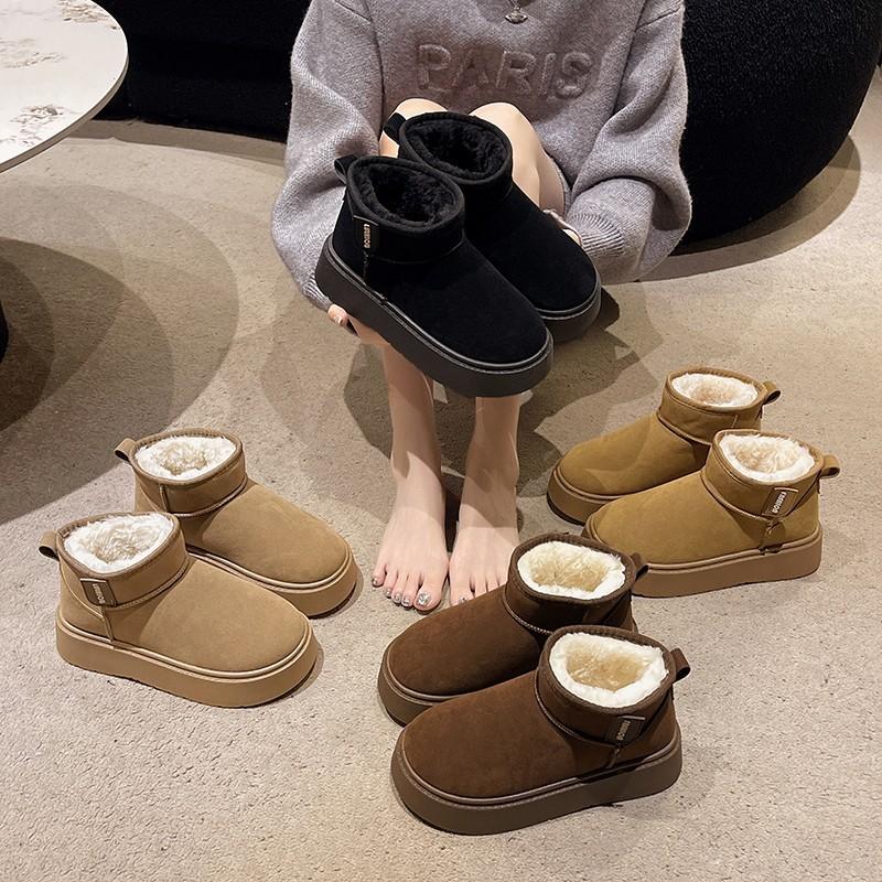 Snow Boots Women's 2025 Winter New Thick-soled Heightening Short Boots Versatile, Light and Warm, Casual Versatile Explosion