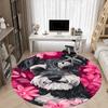 1pc Schnauzer Dog Portrait Chair Carpet for Office, Round Non Slip Durable Large Size Office Carpet, Suitable for Office