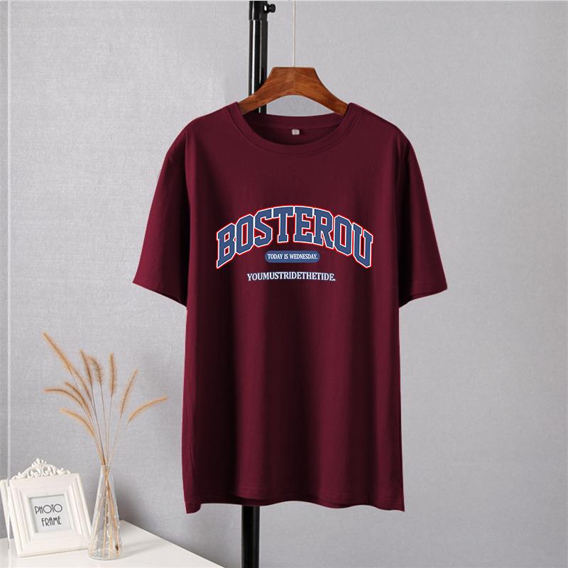 

Shellsuning модные свободные футболки с принтом мужские летние большие мягкие топы из 100% хлопка женские корейские уличные футболки с короткими рукавами 3XL вино красного