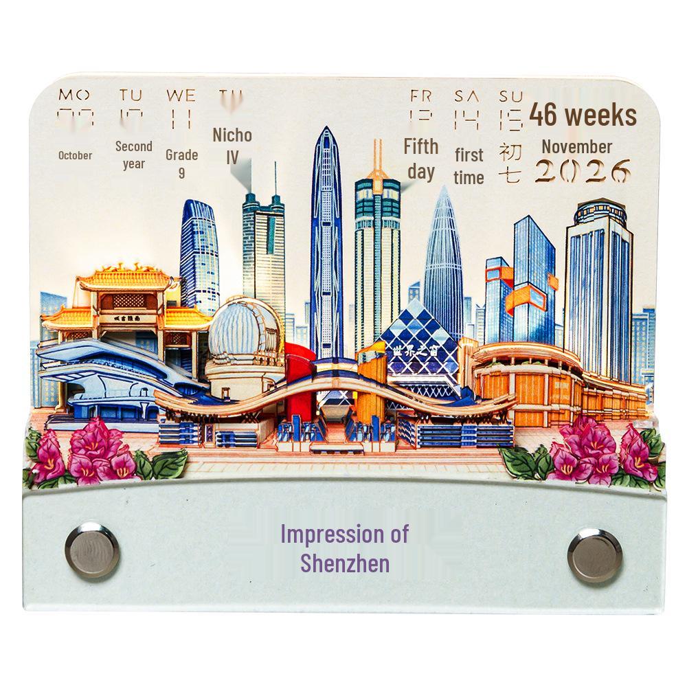 3D Landscape Jiangshan Memo Pad: Desktop Ornament & Calendar - Cultural & Creative DIY Gift