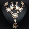 Sophisticated Crystal Necklace and Earrings Jewelry Set Alloy Crystal Necklace And Earring Set For Fashion Forward Women