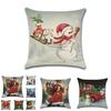 Festive Christmas Cushion Cover Featuring Charming Snowman And Santa Claus Design For Cozy Home Decor