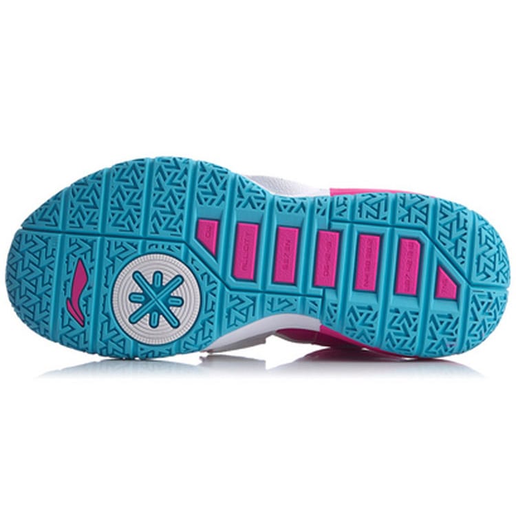 Li Ning All City 7 Hook and Loop High Top Basketball Shoes Men's White Pink ABAP105-6