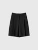 GENERALIDEA Pleated Bermuda Slacks [Black] / Gf1Lpt506