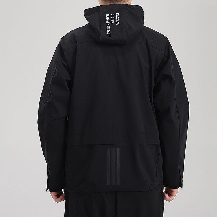 Adidas Jackets Men's Black Hooded Moderate Workwear FT6633