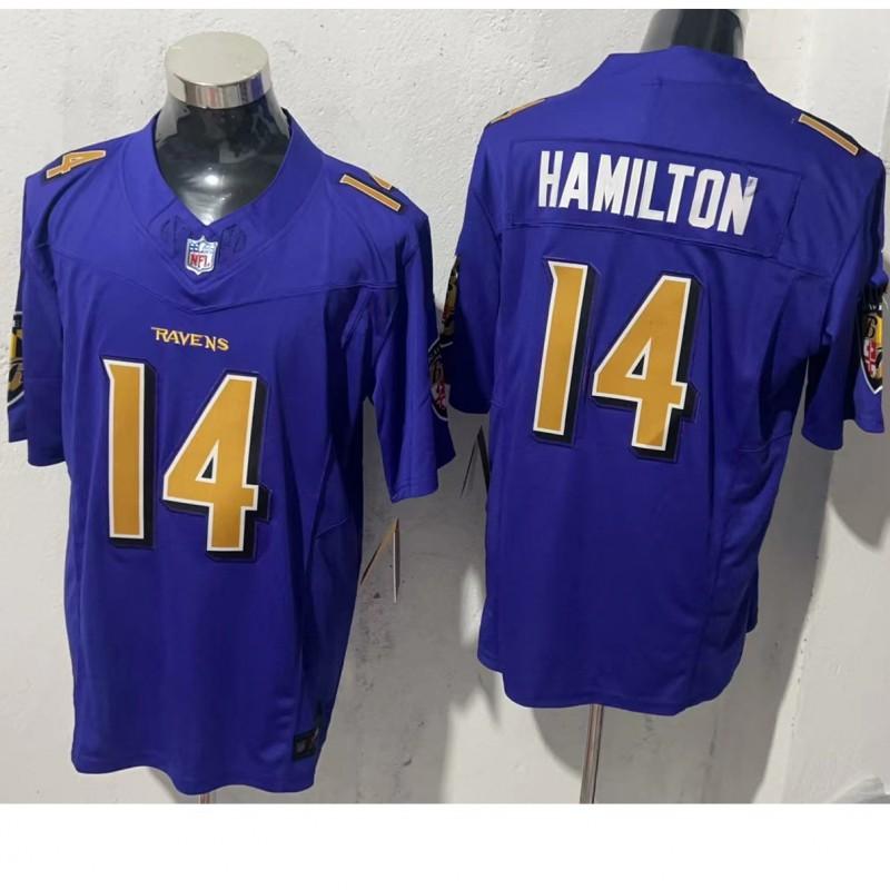 Baltimore Ravens NFL Camiseta de Fútbol Manga Corta Ropa de Equipo Bordada para Hombre Ropa Deportiva para Aficionados