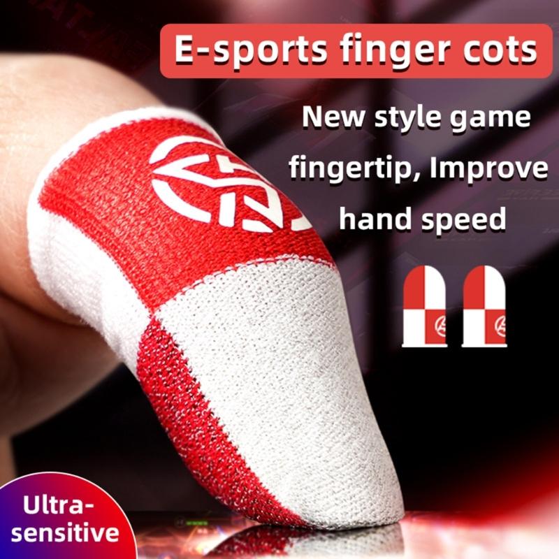 2x Breathable Anti Sweat Gaming Finger Covers Protectors With Ergonomic Stitching For Enhancing Shoot Game Performances
