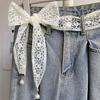 Sweet Decorative Lace Waist Belt Elegant Dress Jeans Waistband Accessories Bow Lace Belt For Women