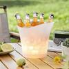 LED Light Up Ice Bucket, Glowing Beer Bucket with Color Changing Lights, Battery Powered Champagne Cooler for Bar KTV Party