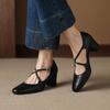 Four seasons wear women's sheepskin single shoes solid color large size women's shoes low top shallow mouth foot cover comfortable beef tendon sole hi