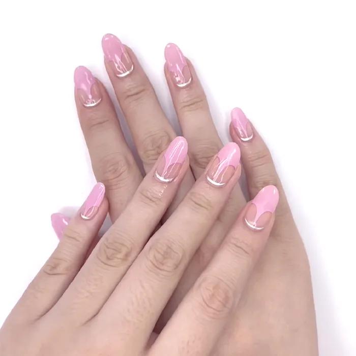 Space pink gel nail