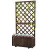 Garden Planter With Trellis 45L Raised Bed For Climbing Plants Vines Flowers Outdoor Planter Box For Patio 72.5 X 31.5 X 149.5 Cm Carbonised Finish