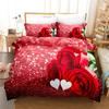 3D Red Rose Bedclothes Duvet Cover Bed Sets For Double Marriage Wedding Bedroom Bedding Set King Valentine's Day Quilt Cover Set