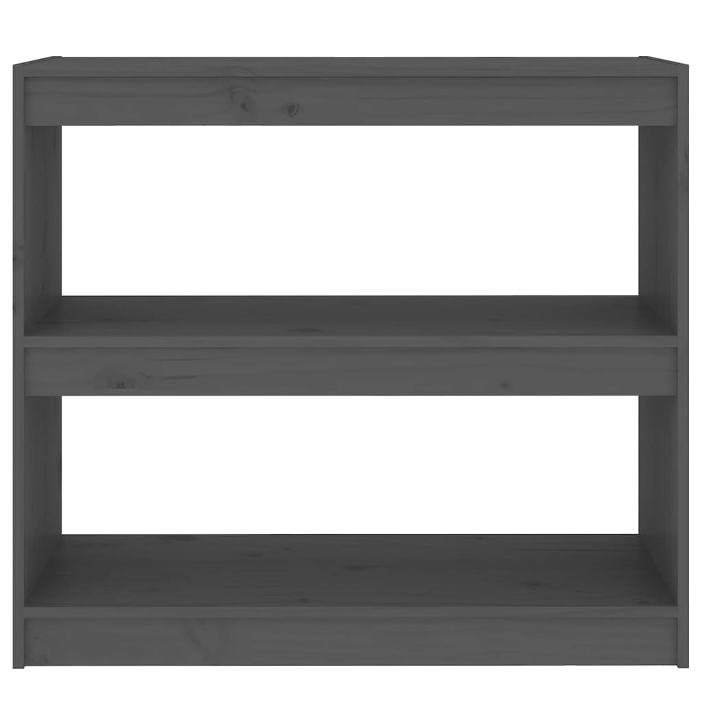 Bookshelf Room Divider Grey 80 X 30 X 71.5 Cm Solid Pine Wood