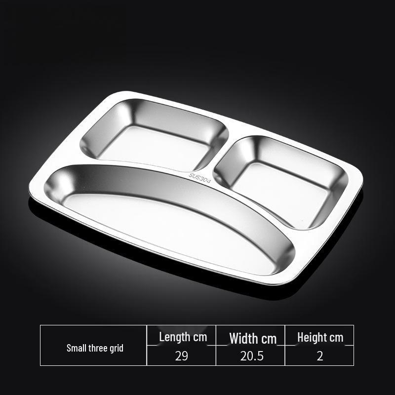 Tianze Round 304 Stainless Steel 3-Compartment Meal Tray