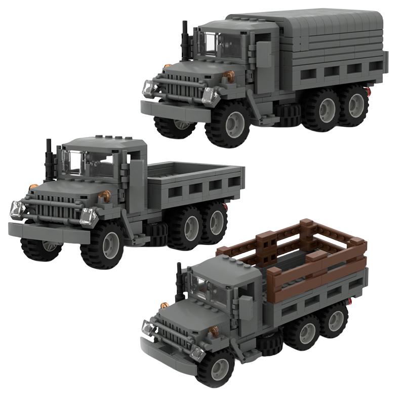 World War II US Military Truck M35 Transport Armored Vehicle MOC Building Blocks Troop Truck Children's Car Toy Birthday Gift