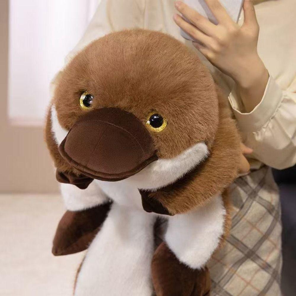 Super Soft Simulation Platypus Toy Brown Color Stuffed Animal Doll Platypus Plush Pillow  Kids Gift