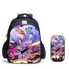 Happy Party Demon Character Two-Piece Set Spine Protection Decompression Shoulder Strap Large Capacity School Bag Pencil Case Combination
