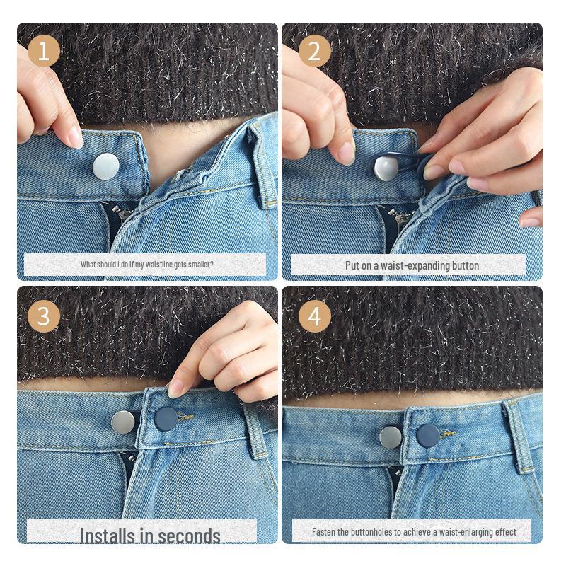Bouton d'extension de taille réglable pour jeans - Rétractable, boucle détachable sans couture
