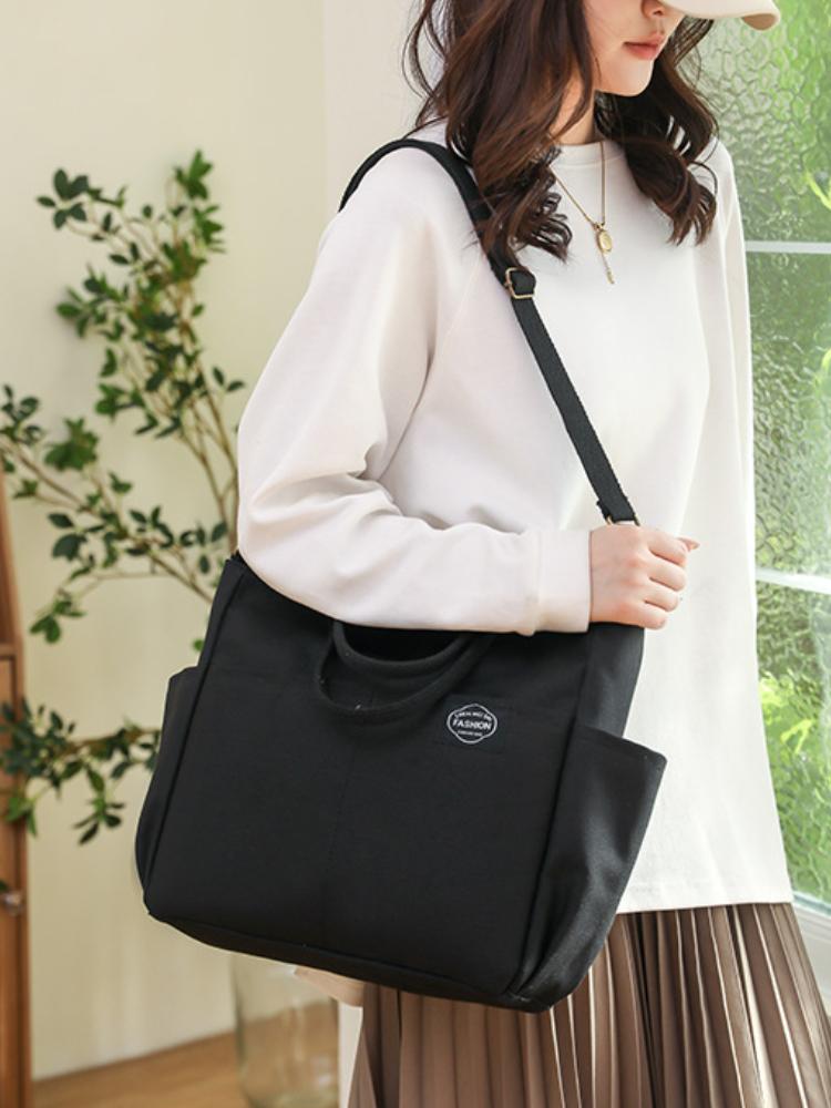 New Women's Canvas Bag Casual Retro Portable Canvas Shoulder Bag Large Capacity Multi-layer Women's Messenger Bag