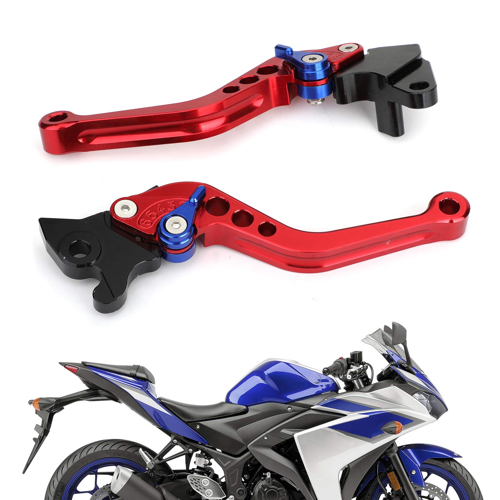 

Artudatech Left + Right Brake and Clutch Levers for Yamaha YZF-R15 2008-2014 Motorcycle - Red