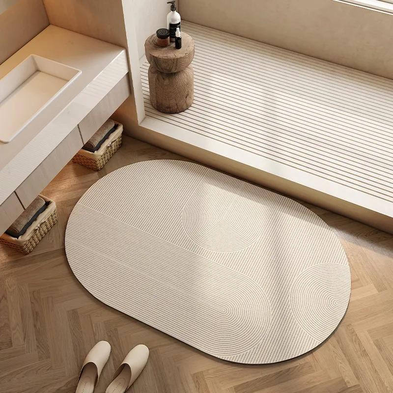 Diatom Mud Bath Mat Quick-Dry Water Absorbent Non-Slip Toilet Rug Bathroom Carpet Foot Mats Alfombra De Baño