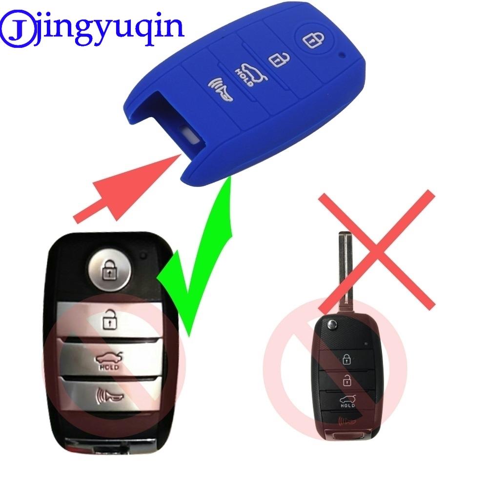 Jingyuqin Replace 4B Silicone Car Key Cover Case For KIA Cerato Forte Sorento Sedona 2014 2015 2016 Optima Sportage Smart Key