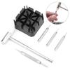 6Pcs Metal/Plastic Material Watchband Remover Black Base Silver Tool Watch Band Link Pin Remover Watch Repairing Tool