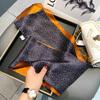 [Wholesale] Retro checkerboard silk silk scarf, small long mulberry silk scarf, women's versatile spring, autumn and winter thin scarf