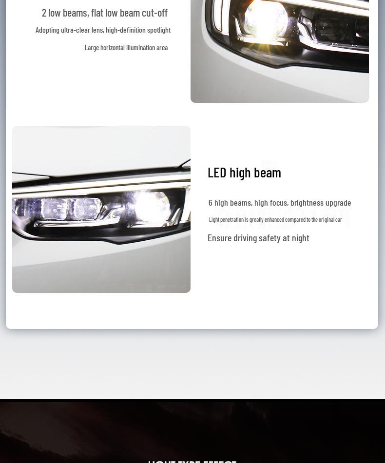 17-19 Buick Regal LED Bi-Xenon Lens Headlight Assembly with Turn Signal and Corner Light for Car Modification