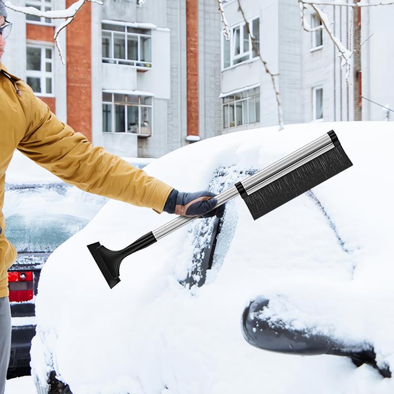 Extendable Car Windshield Wiper Snow Removal Brush 2in1 Aluminum Alloy Snow Shovel With Broom Vehicle Cleaning Accessories