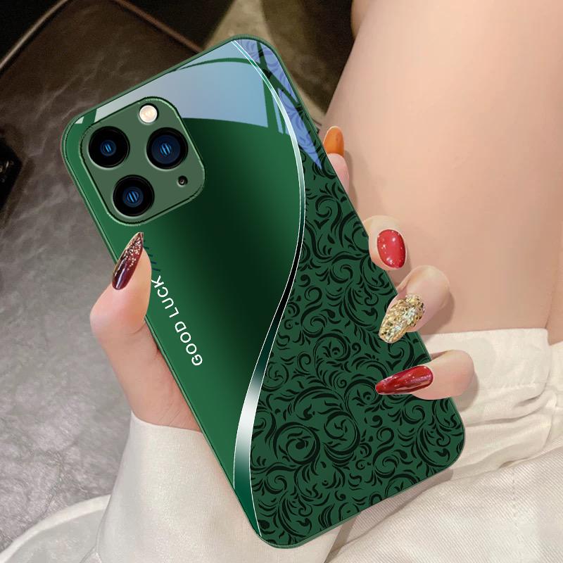 Muster Farbverlauf Schwarz Lila Für IPhone 16 Pro Max 15 Pro 14 13 12 Mini 11 XS Max XR 7 8 Plus SE 2022 Gehärtetes Glas Handyhülle